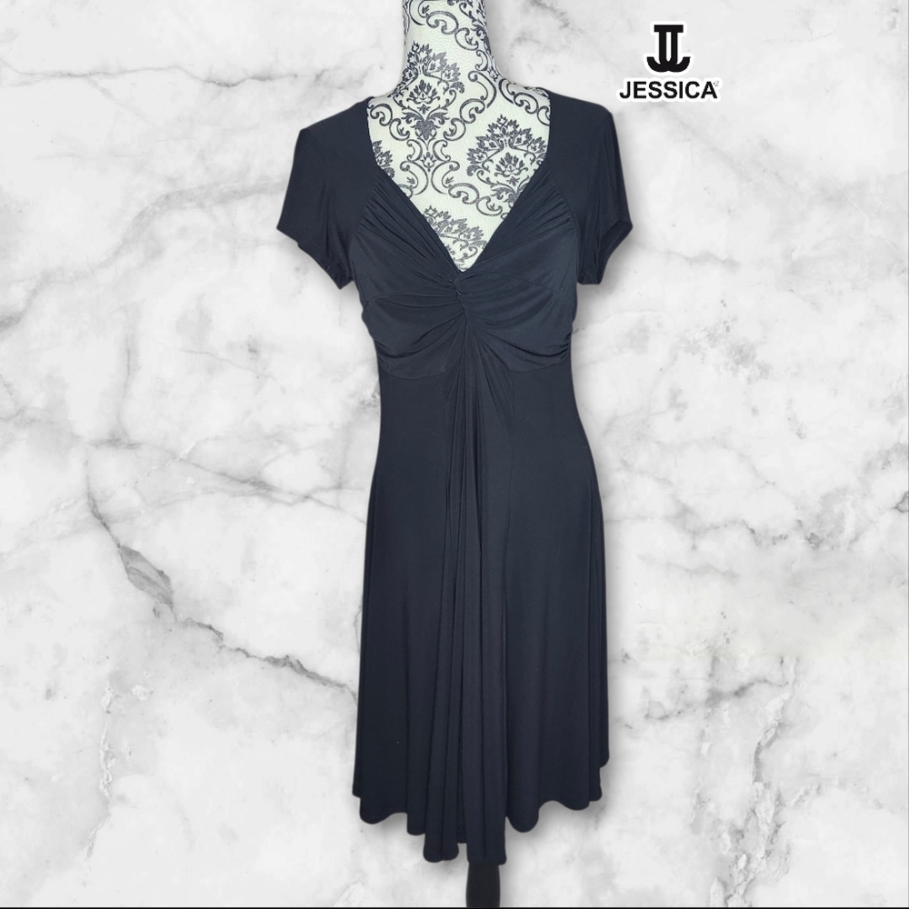 VTG ⭐️ JESSICA Little Black Flowing Midi Dress - 10P